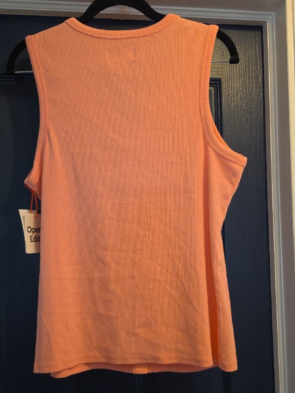 Large Open Edit Pink - Flamingo Button-Front Ribbed Tank - Picture 3 of 6